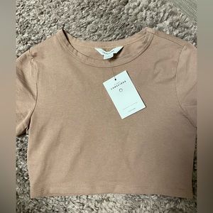 NWT Glassons Brown Cropped Tee